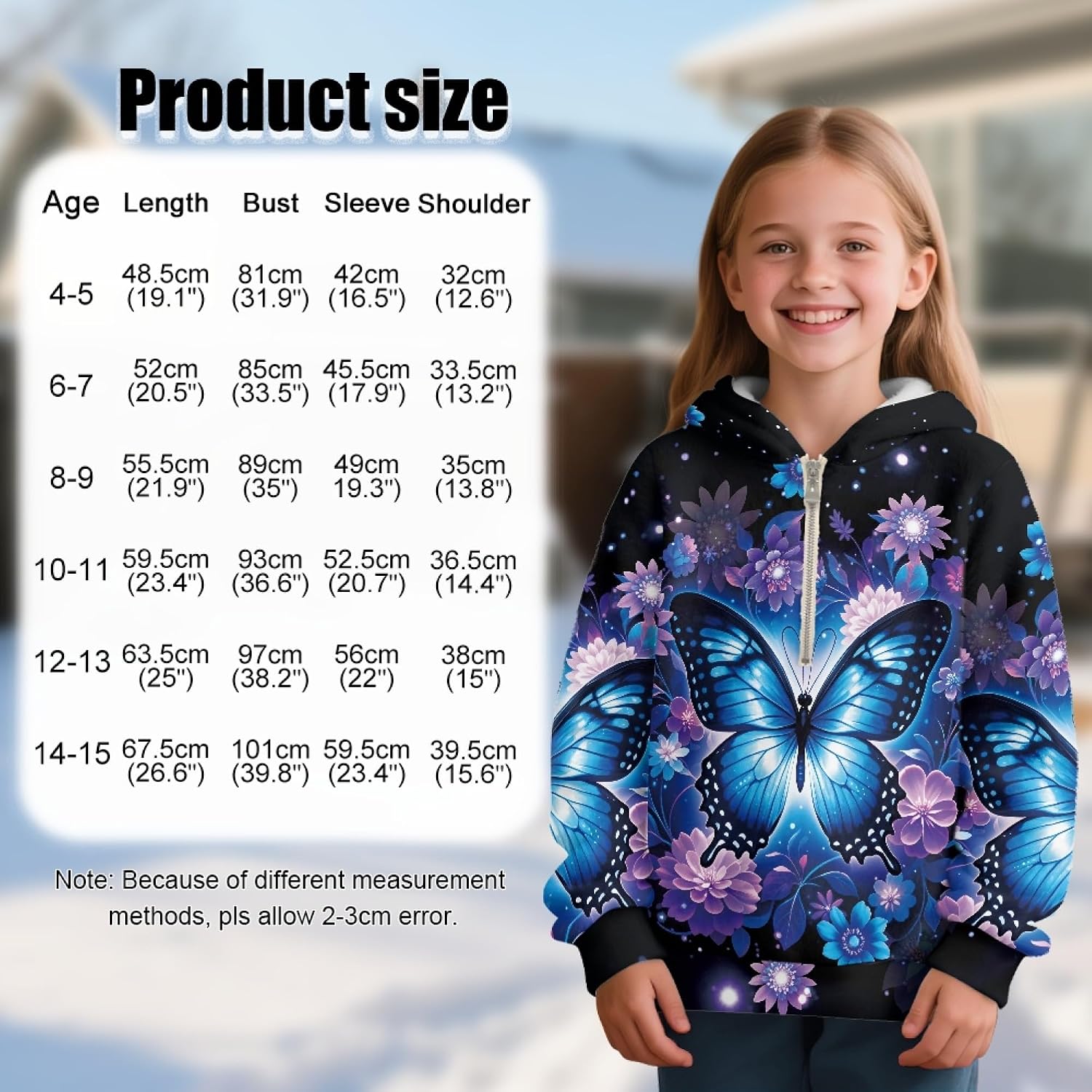 AmzPrint Girls Half Zip Fleece Hoodie Long Sleeve Pullover Trendy Jogger Hoodie Dress For Toddler Girls