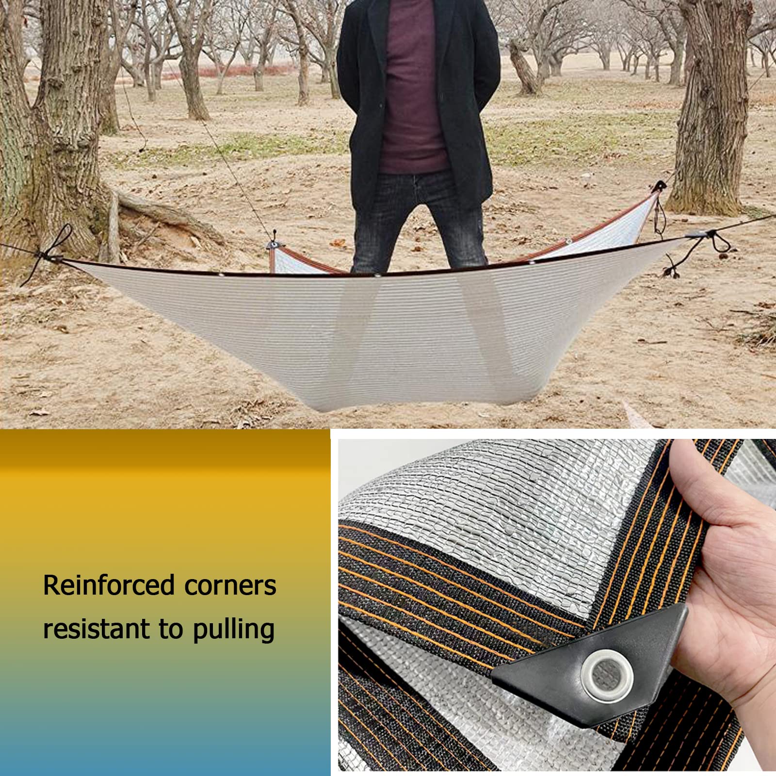 Sonnenschutznetz 3x3 M – Mit Reflektierender Aluminiumfolie, 85% Schatten & UV-Schutz – Für Garten, Gewächshaus, Terrasse & Camping