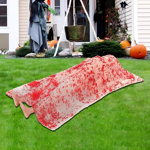 inin Scary Halloween Decorations Outdoor/Indoor,The Victim Corpse at Crime Scene