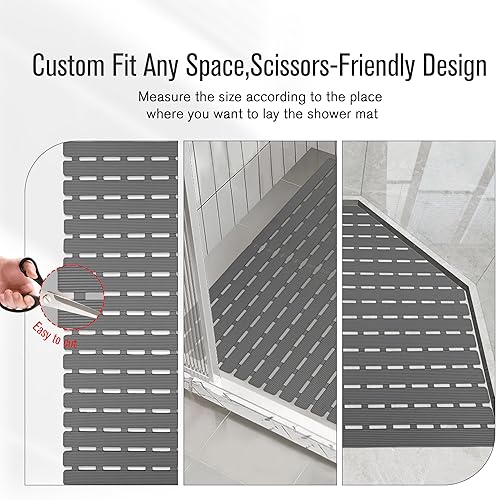 Miniatura 4 de Alfombra de ducha cuadrada 24 pulgadas* 24 pulgadas gris claro para baño