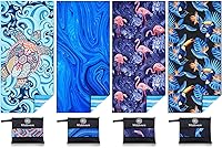 Vista 21 de Paquete de 2 toallas de playa ligeras de microfibra, sin arena, de secado rápido, absorbentes, delgadas y compactas, para piscina, camping