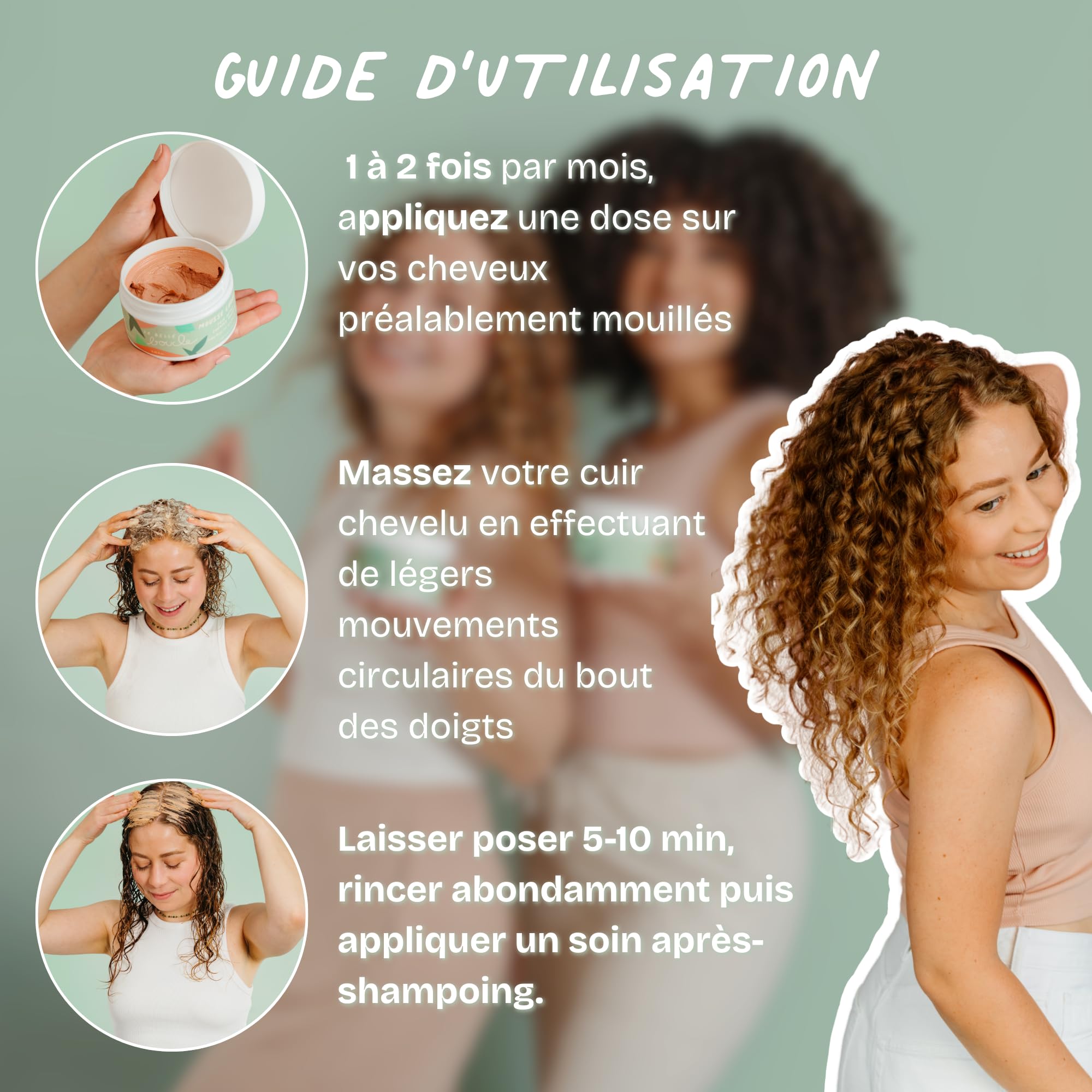 La Belle Boucle - Mousse Lavante Soin Détox 250ml - Purifie et Rééquilibre le Cuir Chevelu - Élimine Impuretés et Excès de Sébum - Soin Naturel Cheveux Bouclés, Frisés, Crépus