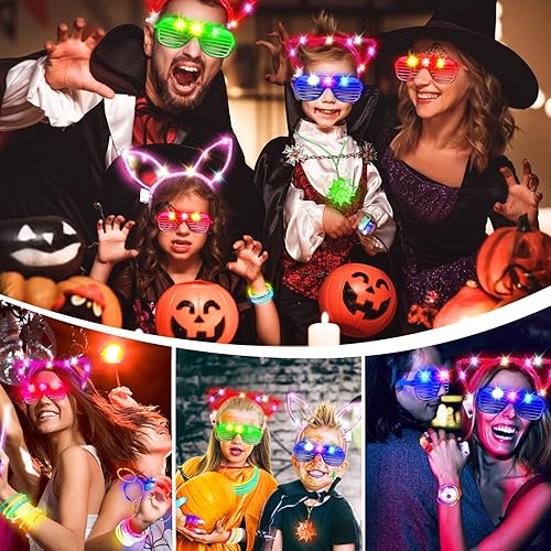 Miniatura 7 de MIBOTE 269 piezas de juguetes con luz LED, recuerdos de fiesta que brillan en la oscuridad, suministros de fiesta para niños y adultos, Halloween
