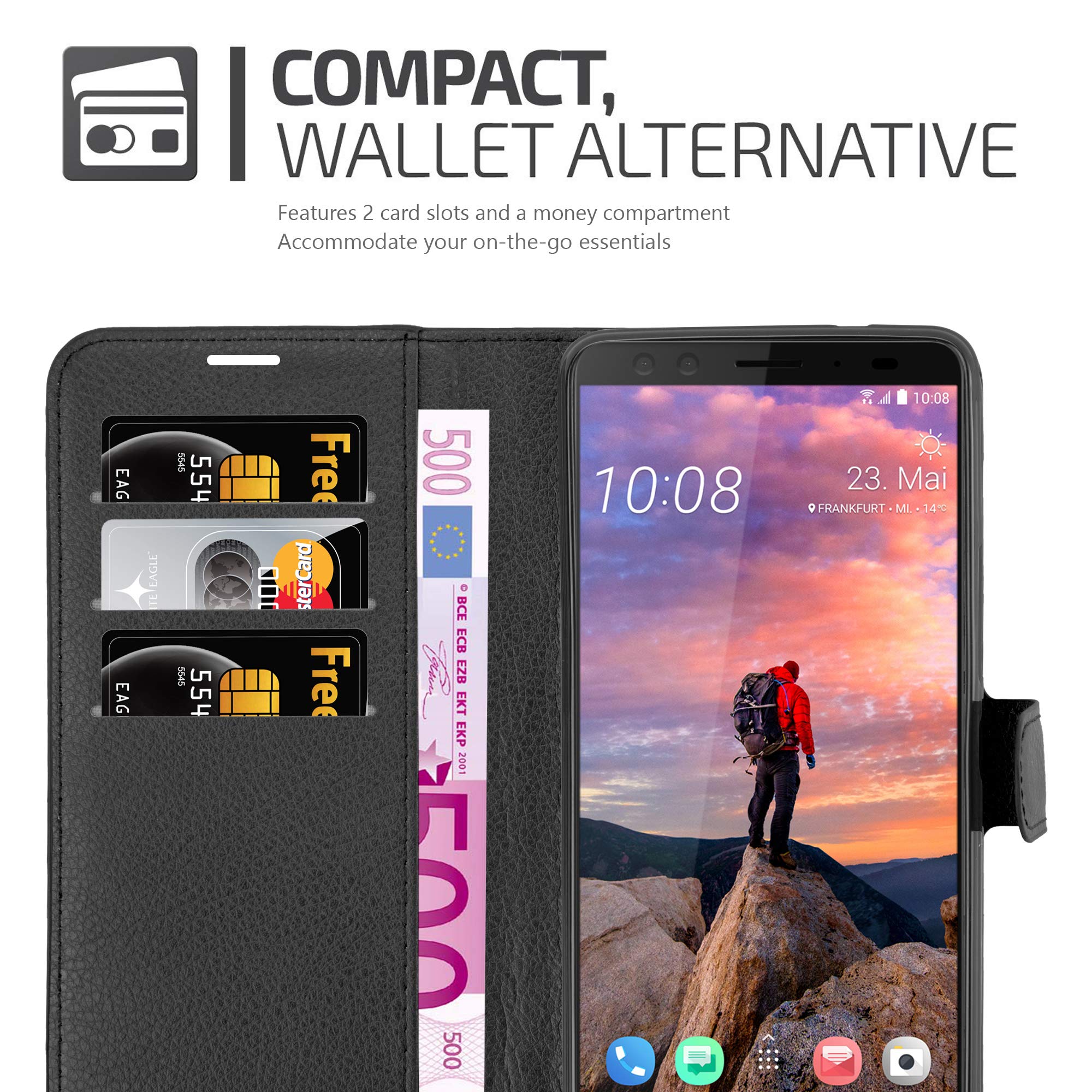 CADORABO Custodia Compatibile Con Htc Desire 12 Plus In Frost Blu Scuro