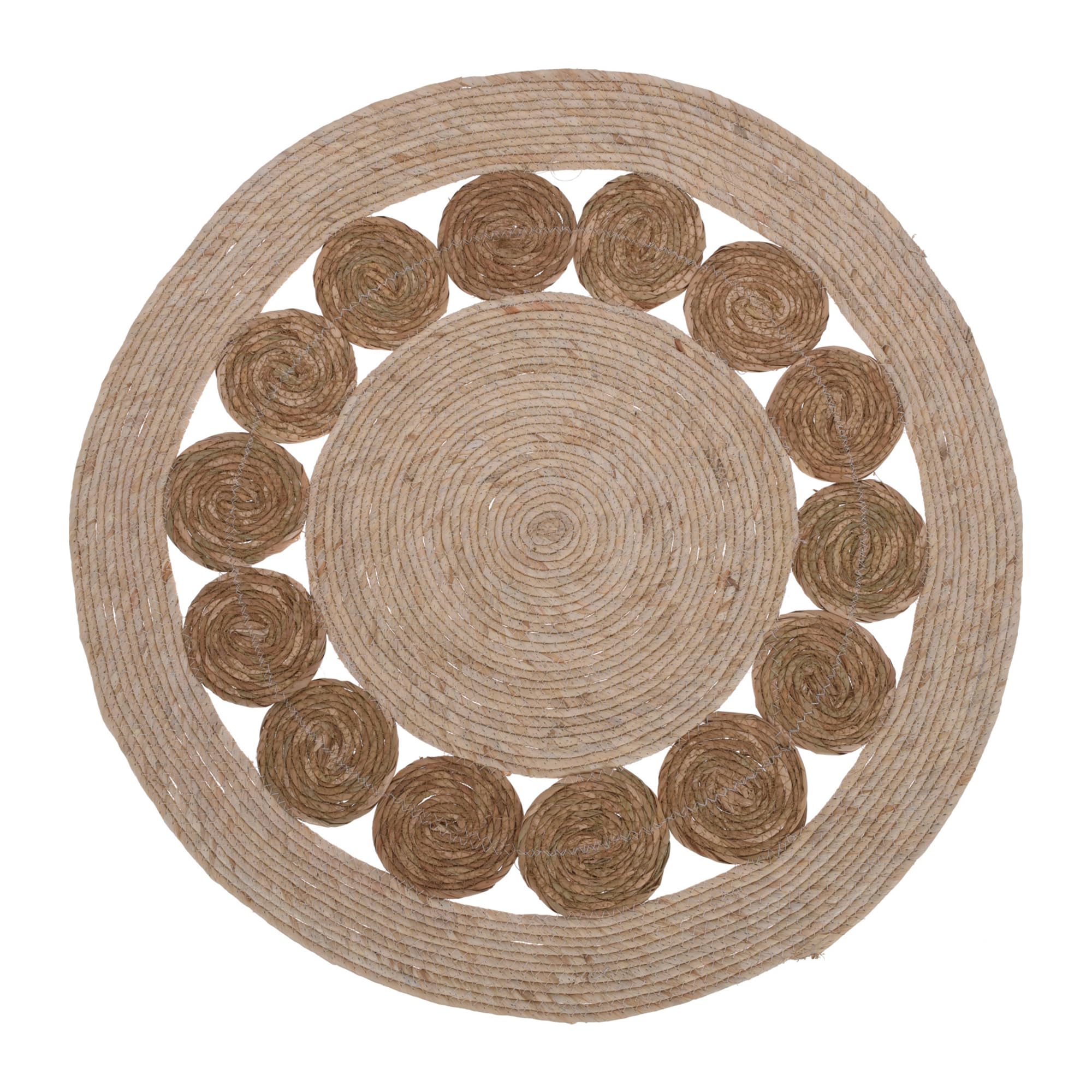 WELL HOME MOBILIARIO & DECORACIÓN Alfombra Redonda de Hoja de espadaña y maíz