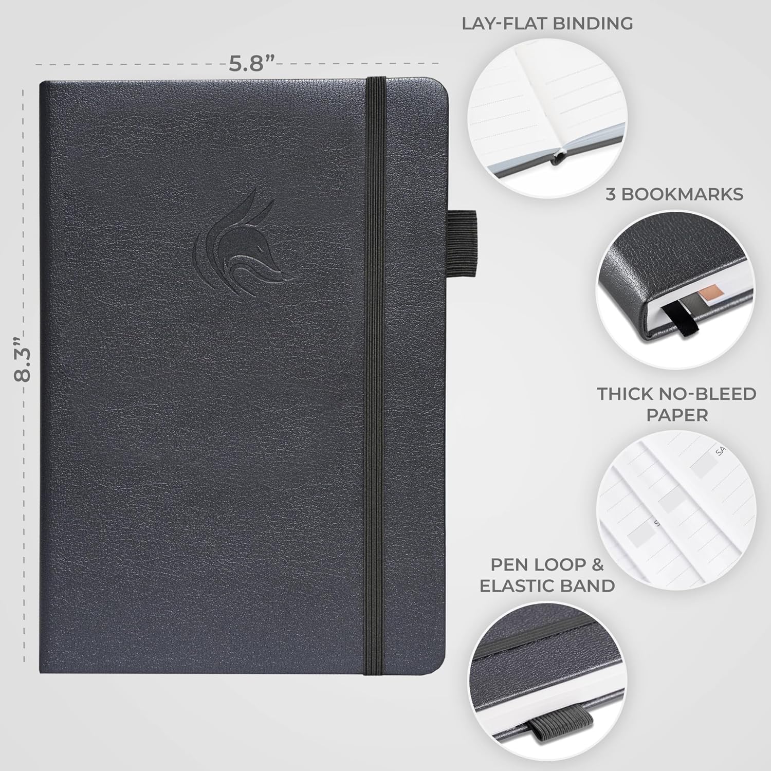 Clever Fox Planner Schedule – Undated Weekly & Monthly Life Planner with Time Slots, Appointment Book & Daily Organizer, A5 (Mystic Grey)