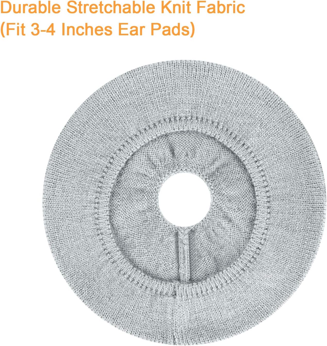 Earpads Sweater Cover Protectors with Stretchable Knit Fabric for Beats Studio 3/2 Bose QC35 25 15 Headphones and Other Headsets with 3-4 Inch Ear Cushions [ 2 Pairs ] (Grey) - Image 3