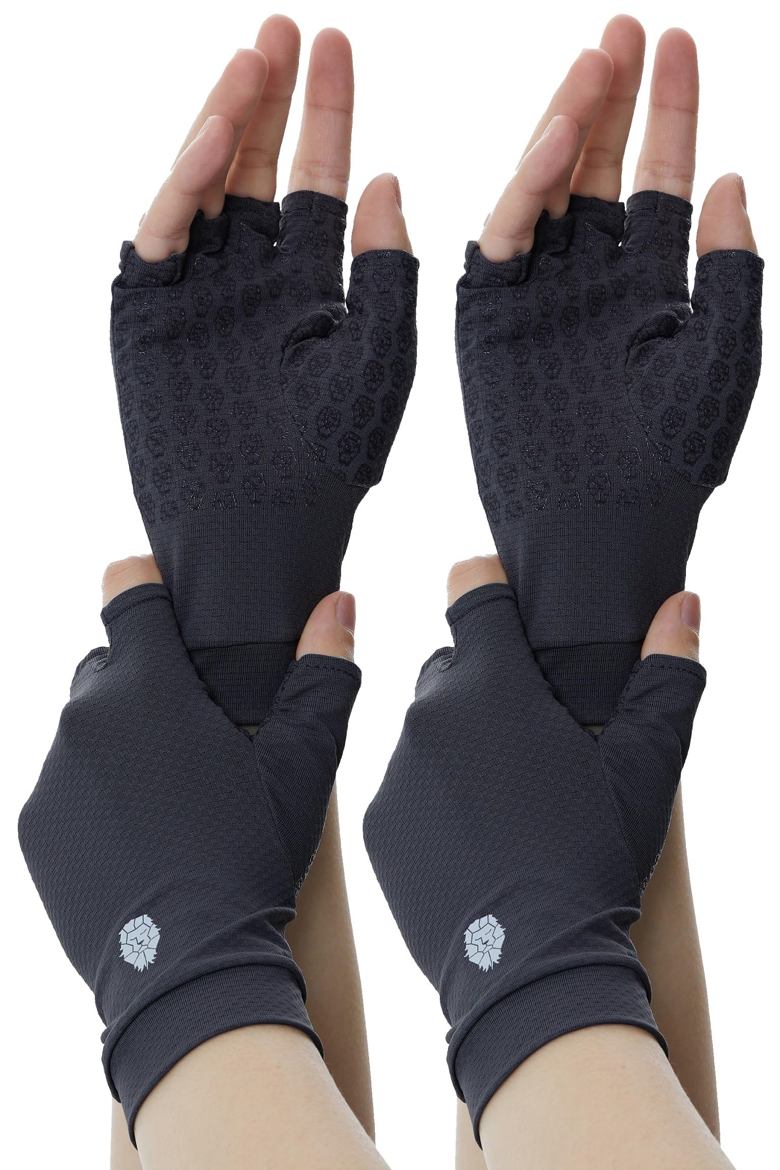 Men's Women's SPF Fingerless Gloves Mittens Sun Protection Unisex Driving Gloves UPF 50+ With Silicone Gel