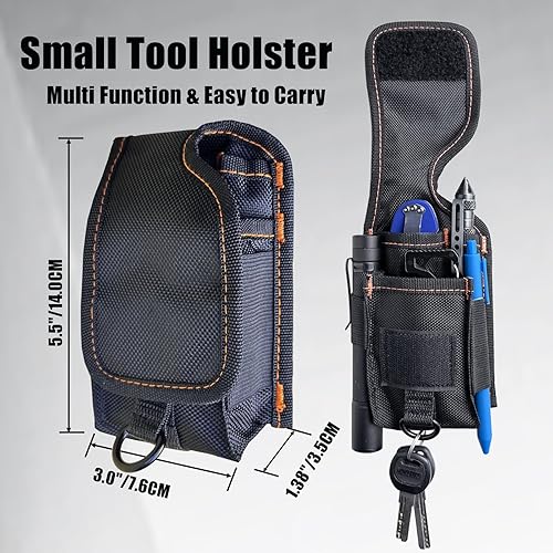 Miniatura 6 de Funda multiherramienta con clip, pequeña funda para cinturón de múltiples bolsillos compatible con Leatherman Wave+ herramienta plegable de señal,