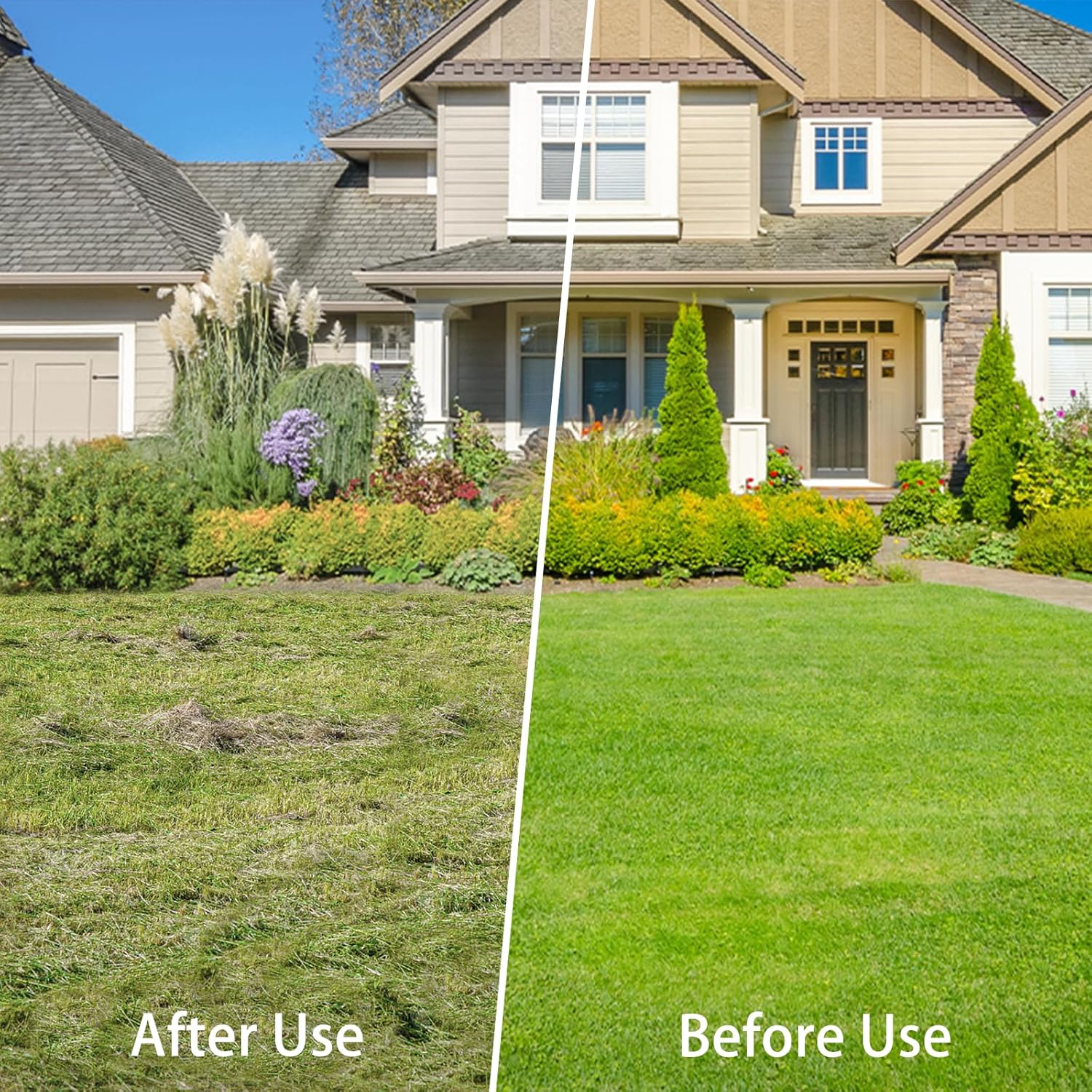 VNIMTI Thatch Rake for Lawns - Heavy Duty Metal Dethatcher with Fiberglass Handle, 58 Inches