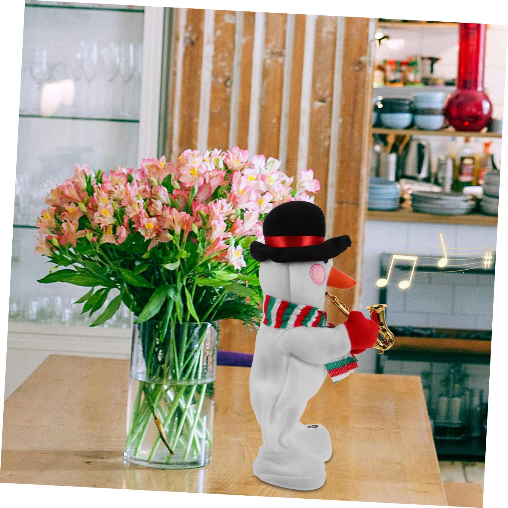 Muñeco de Peluche Eléctrico Navideño con y Movimiento Figura de Muñeco de para Decoración de Hogar Oficina y Tiendas Invierno