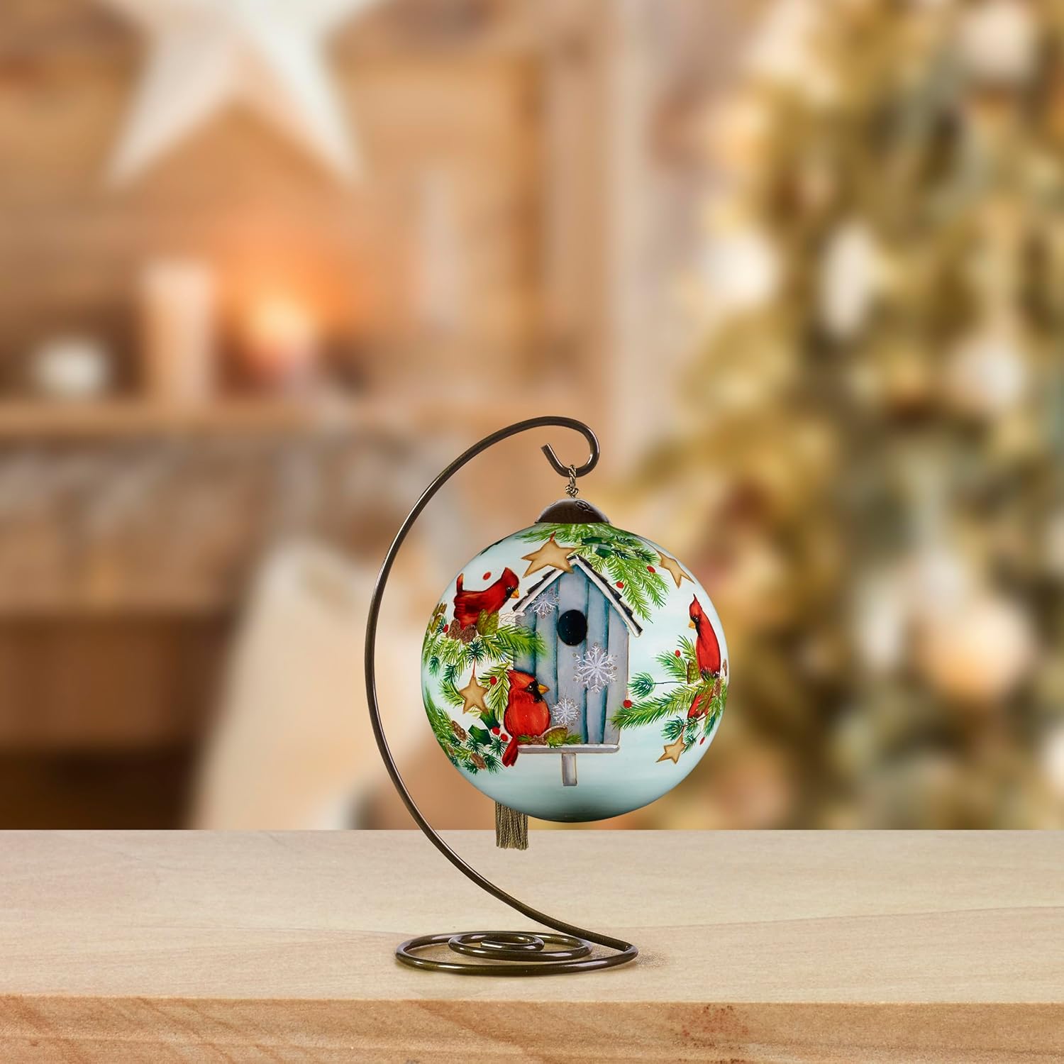 Ne’Qwa Art Welcome Home Helz Cuppleditch Hand-Painted Blown Glass Ornament – Festive Holiday Scene Keepsake – 7231110 - Image 5