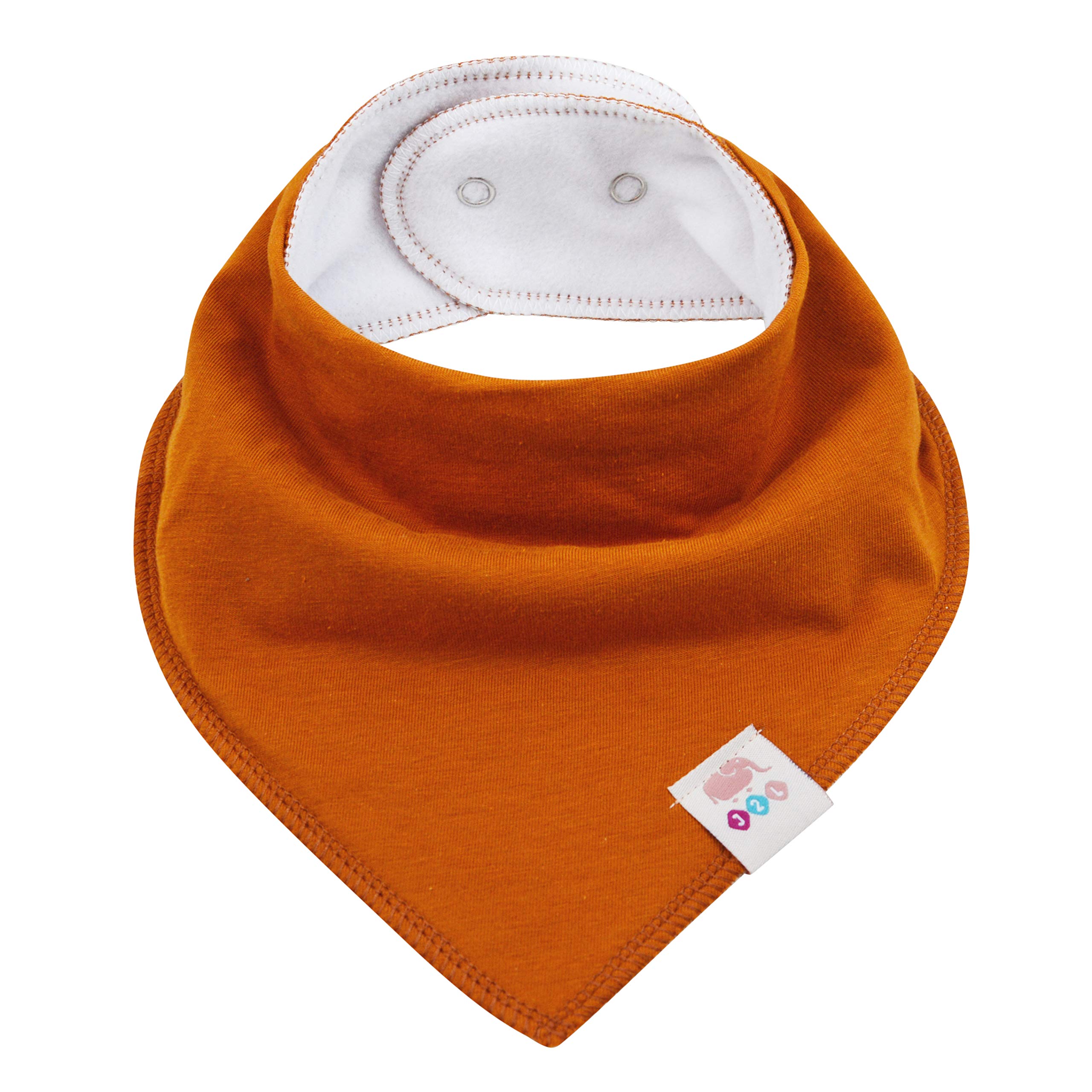 M.M.C. Set de 8 bavoirs triangulaires unis en coton avec boutons-pression réglables pour bébé garçon et fille