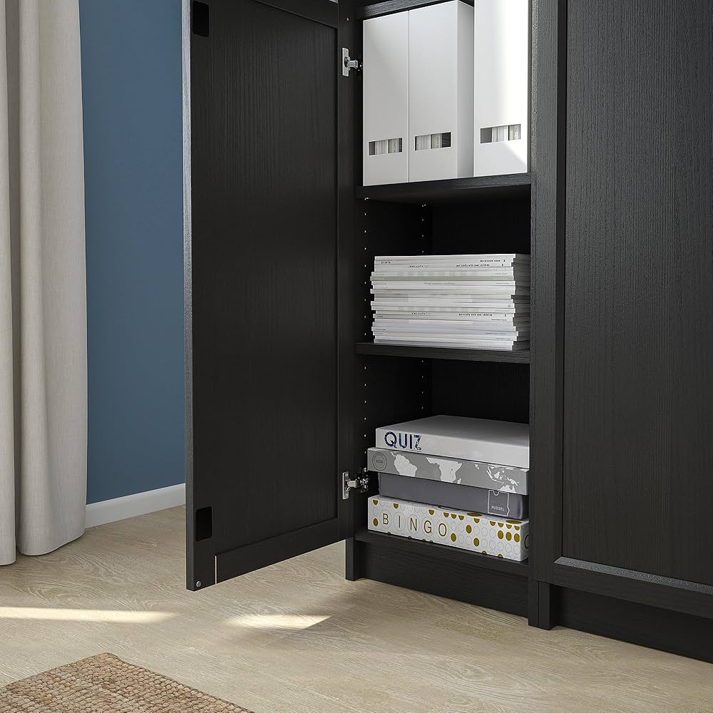 IKEA BILLY 本棚 黒 x4 BILLY ビリー 本棚コンビネーション 追加ユニット付き, ブラック