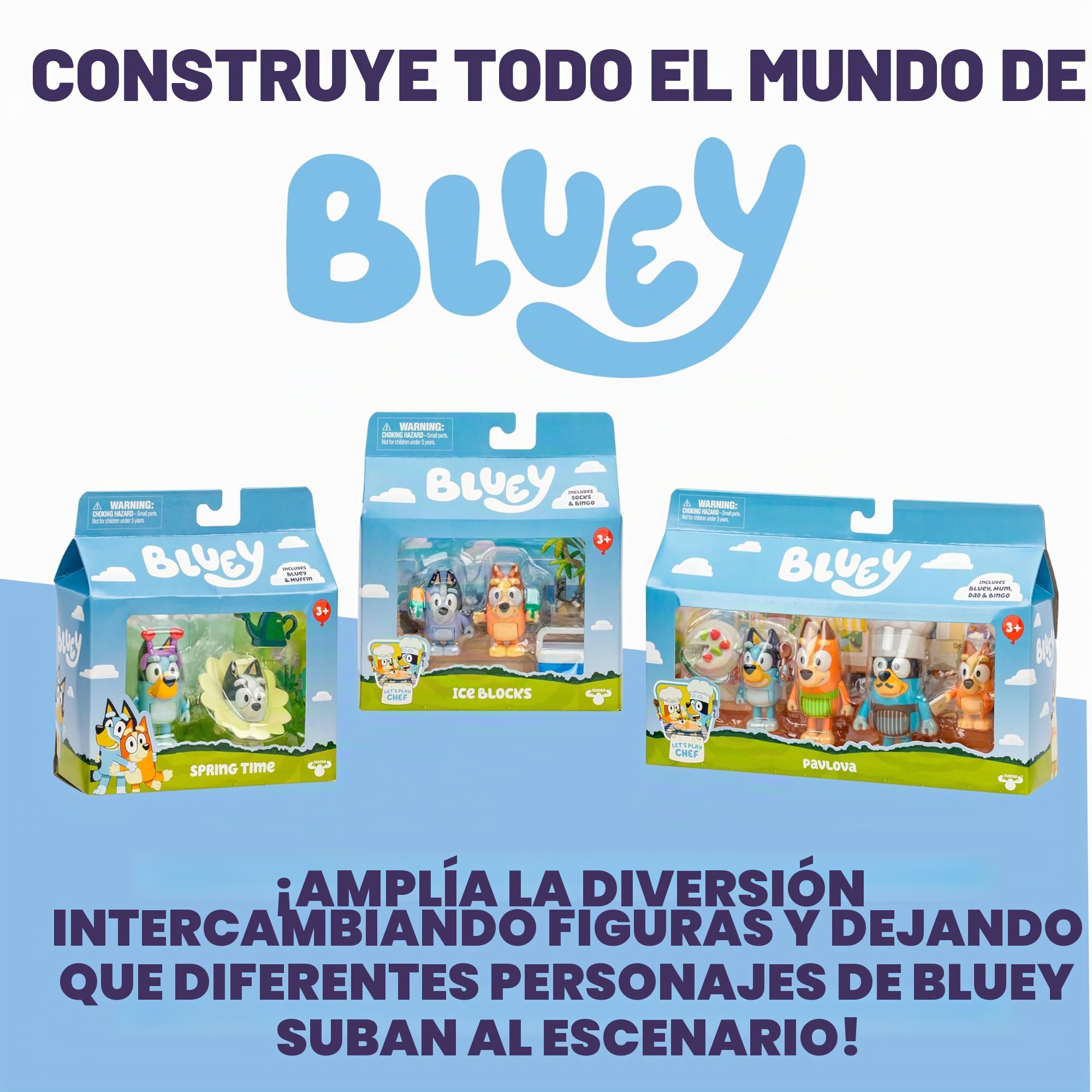 BLUEY Pack de 12 Figuras Lo Mejor para Contar Historias, el Set de Juego para Fans, Contiene 12 Figuras de Tus Personajes preferidos de la Serie, Incluidas Dos Figuras exclusivas de Joff y Pom Pom