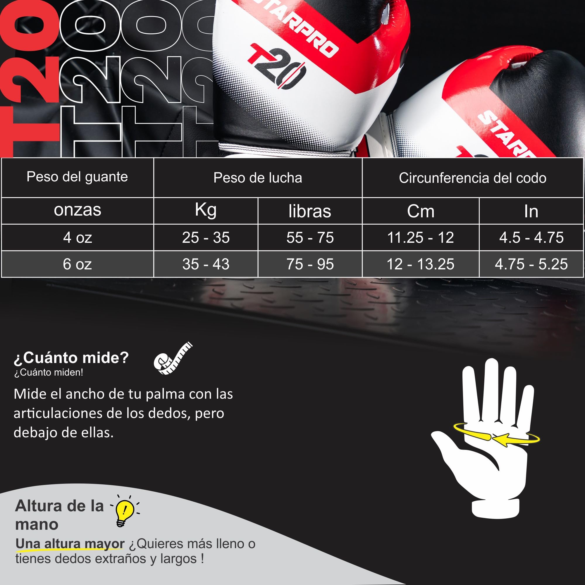 Starpro Niños Guantes de Boxeo de Cuero sintético para Entrenamiento Sparring de jóvenes en Muay Thai Kickboxing Fitness - Niños y Niñas - 4 oz 6 oz
