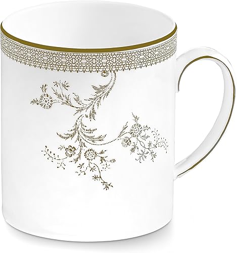 Wedgwood Vera Lace - Taza dorada, 15 onzas, color blanco