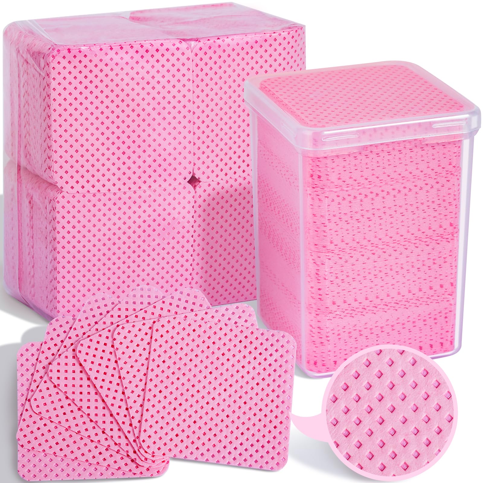 740PCS Lint Free Nail Wipes, Nail Wipes for Gel Nails Lint Free, Lint Free Wipes for Nails, Cleaning Pads for Nails, Glue Wipes Lash Extensions, Nail Lint Free Wipes, Nail Prep Pads