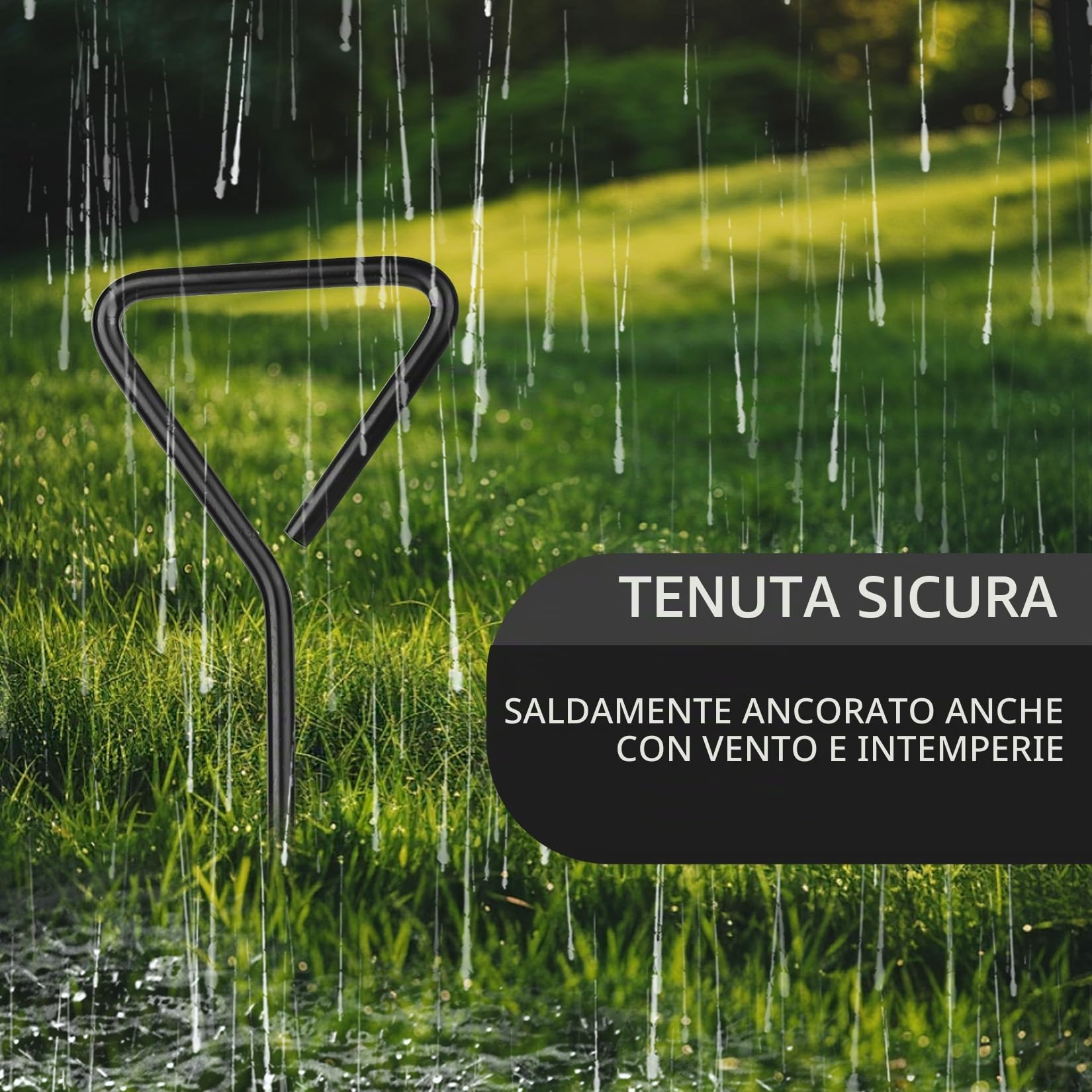 4 PzAncoraggio a Terra Trampolino da Giardino, Picchetti Ancoraggio a Terra Pesanti da Avvitare per Altalena Trampolini Giardino + 4 Cinghie di Ancoraggio da 3 m