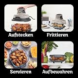 NINJA CRISPi Air Fryer Design Compact, 2 Capacités Interchangeables en Verre avec Couvercles, Capacité 3,8L ou 1,4L, 4-en-1, Pièces Amovibles lavables au lave-vaisselle, Stone/Or FN101EUSTGD - 9
