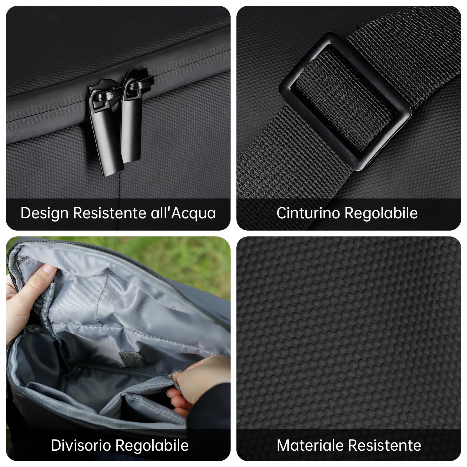 Borsa a Tracolla, Rollei Fotoliner Drone Bag Borsa da Viaggio Portatile per Drone Borse a Spalla Singola per Droni DJI Flip/DJI Mini 3(Pro)/4(Pro)/4K/SE Series e Accessori Nero Borsa-Drone-Borse-Droni