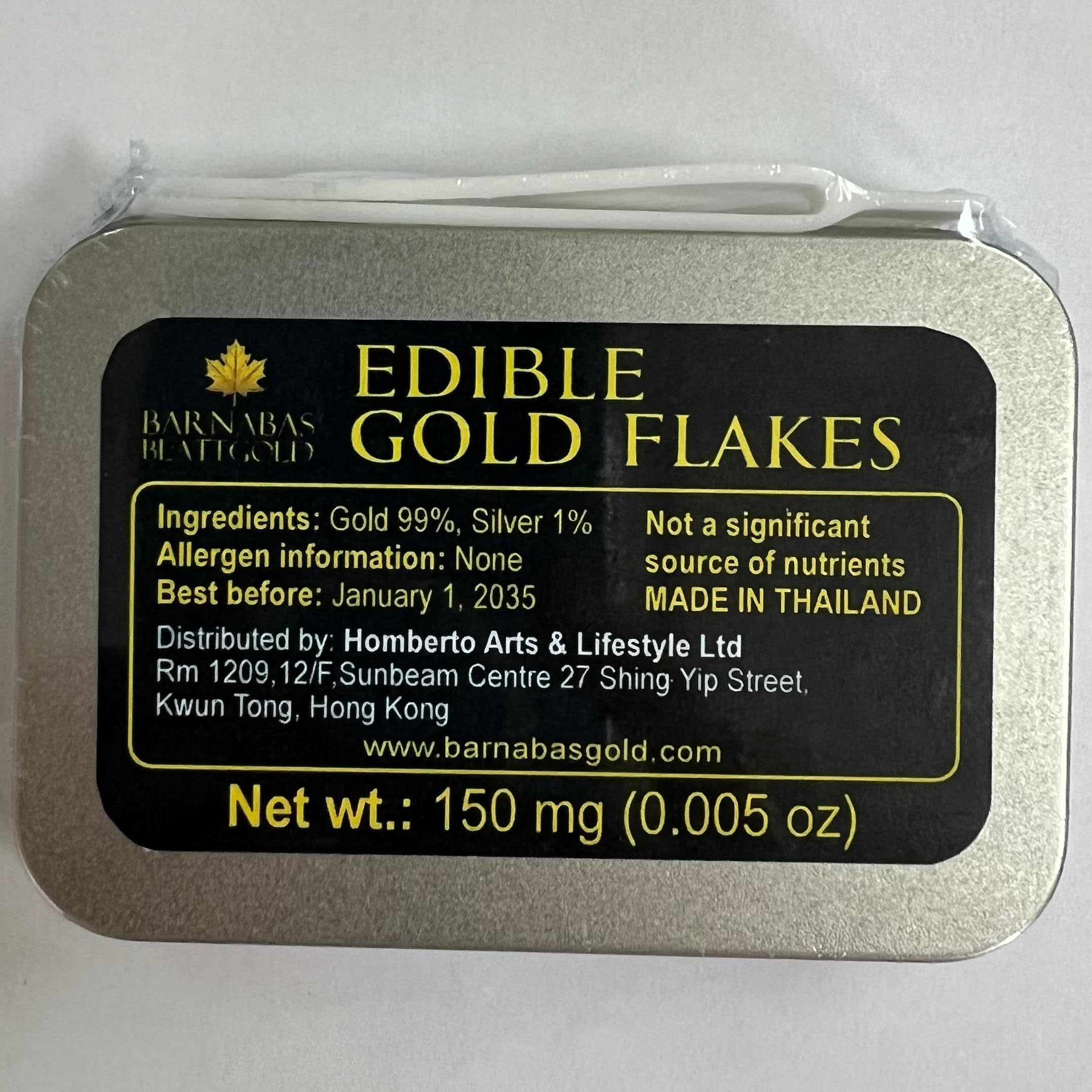 Comestible 23.75 K auténtica dorado hojas (Flake) (150MG/tarro)