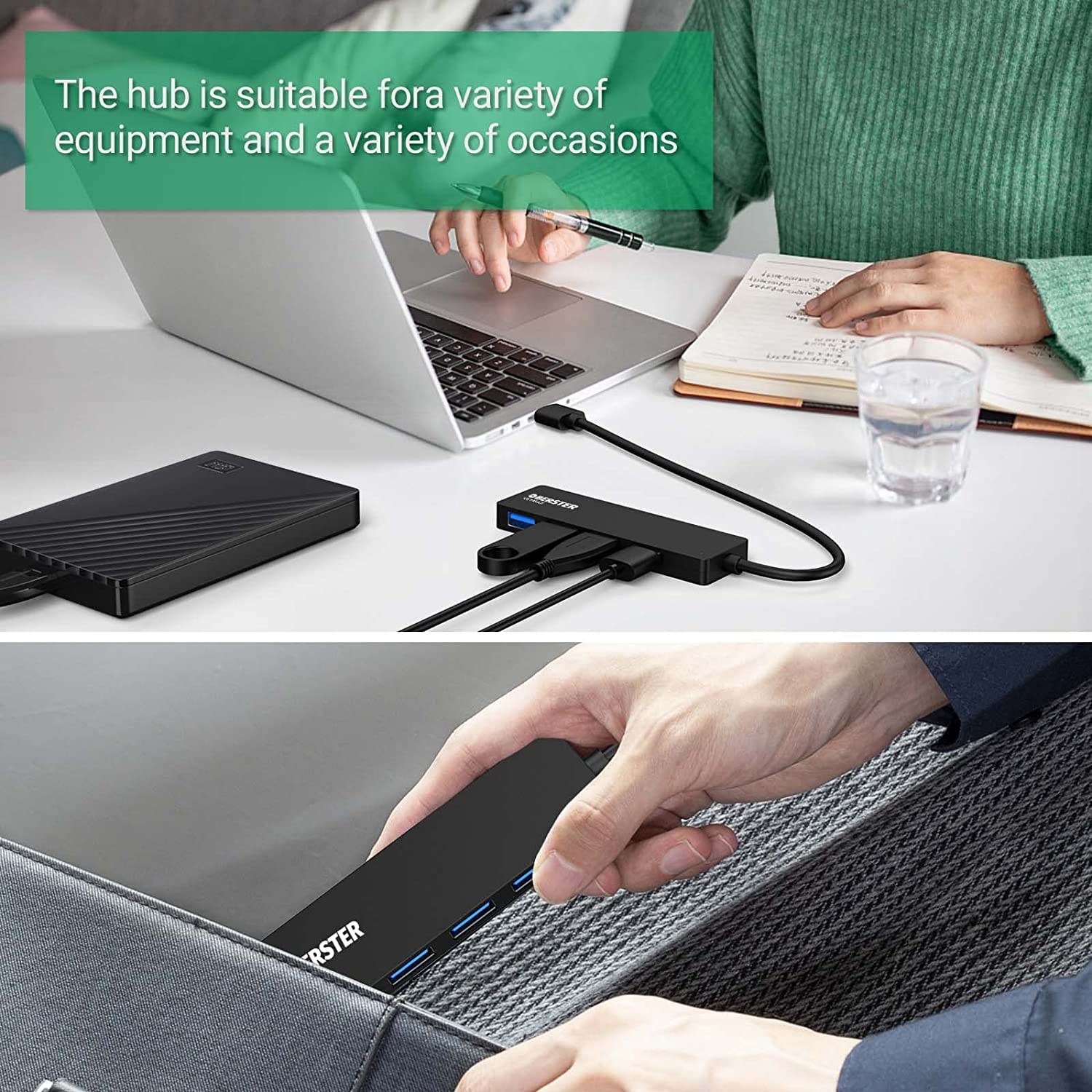 Hub USB C 4 In 1 Con 4 Porte USB 3.0 - Splitter Portatile 5 Gbps Per Laptop, MacBook, Desktop, Unità Flash - Plug & Play - 5