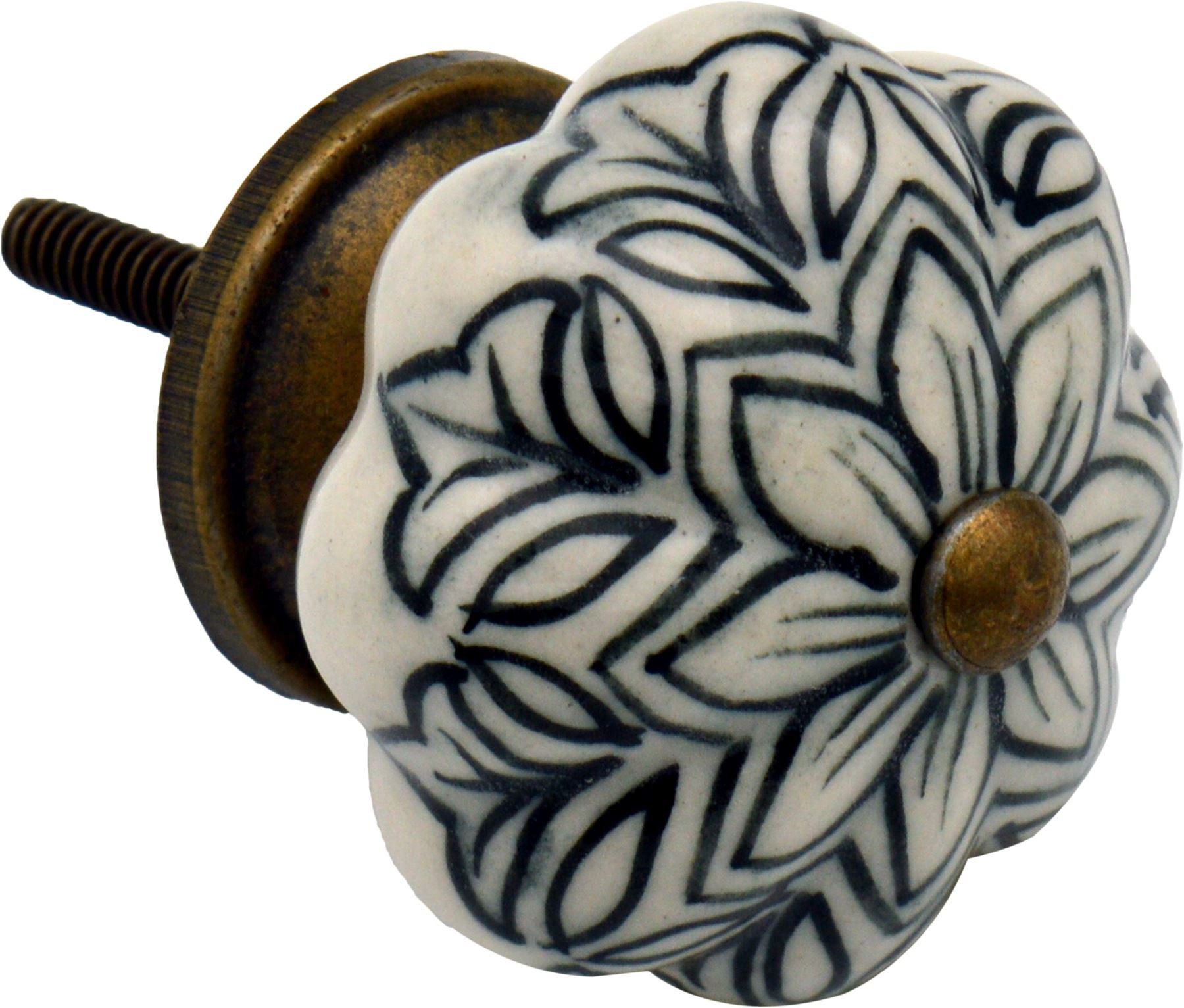 Poignée Céramique Nicola Spring - Style Floral Vintage Rouge - 45mm