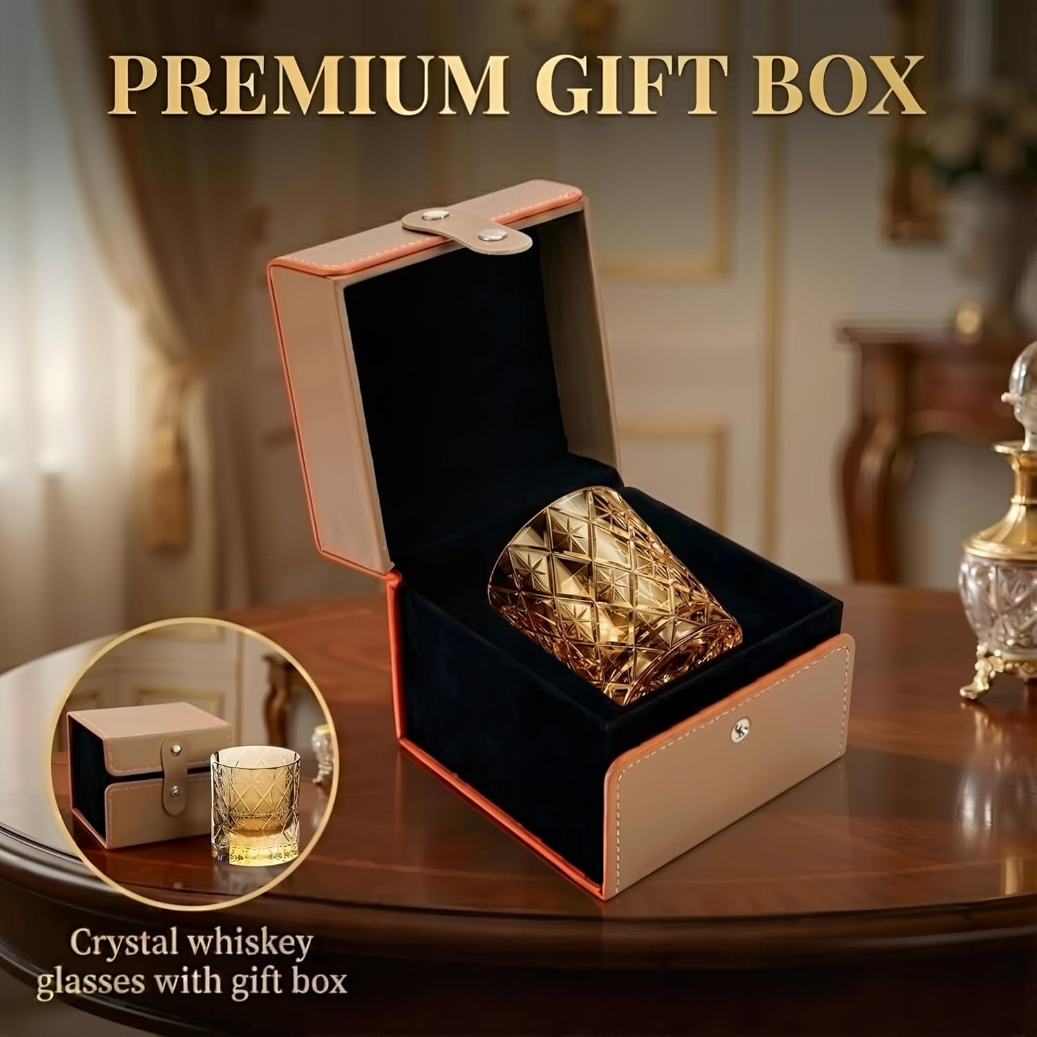 Crystal whiskey glasses,xc-golden