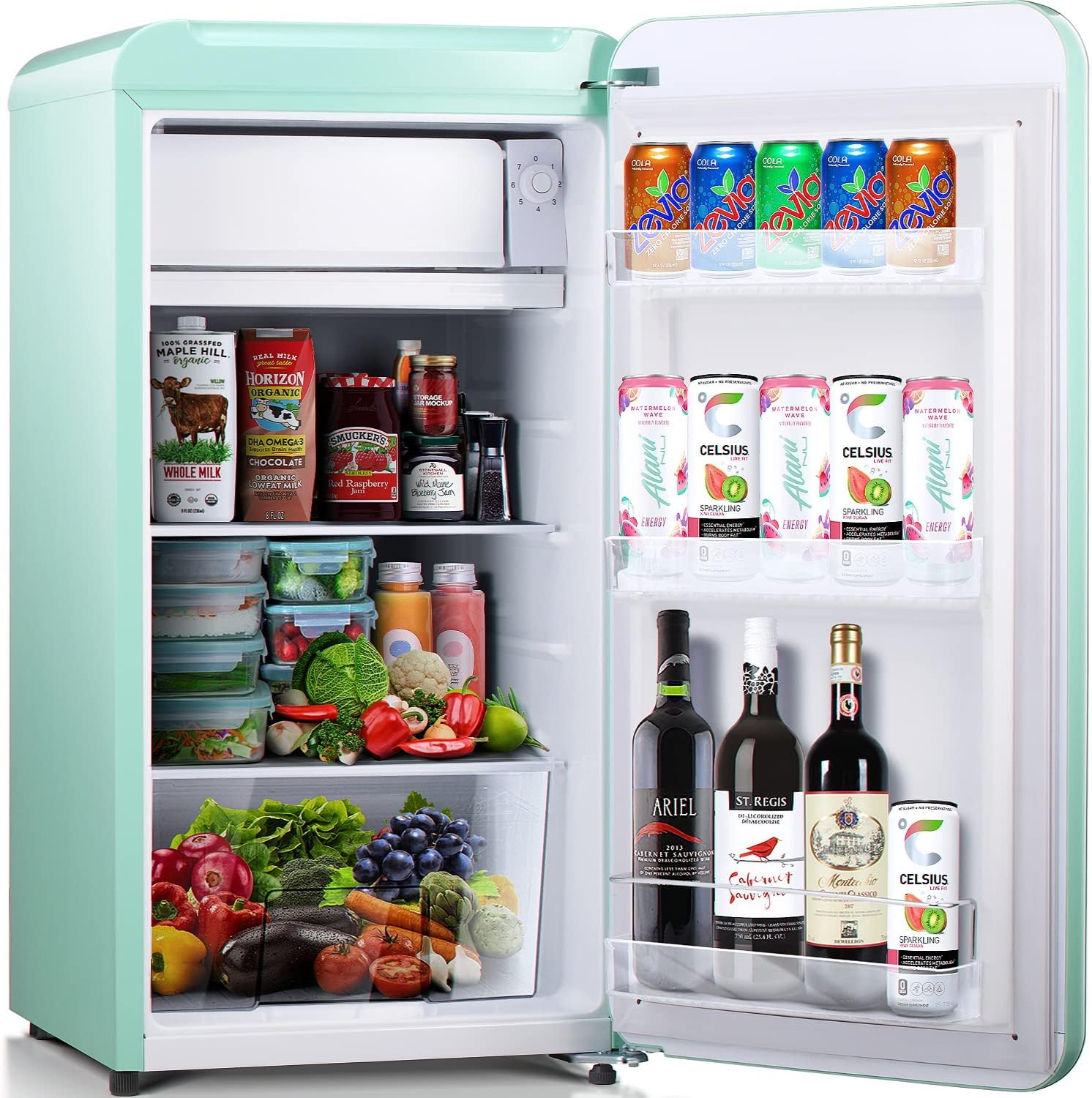 Buy Kismile Retro Mini Fridge with Freezer, 3.2 cu. ft Small fridge