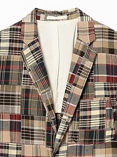 Patchwork Madras 3B Box Fit Sack Sport Coat 38-16-0751-874 38160751874: Brown