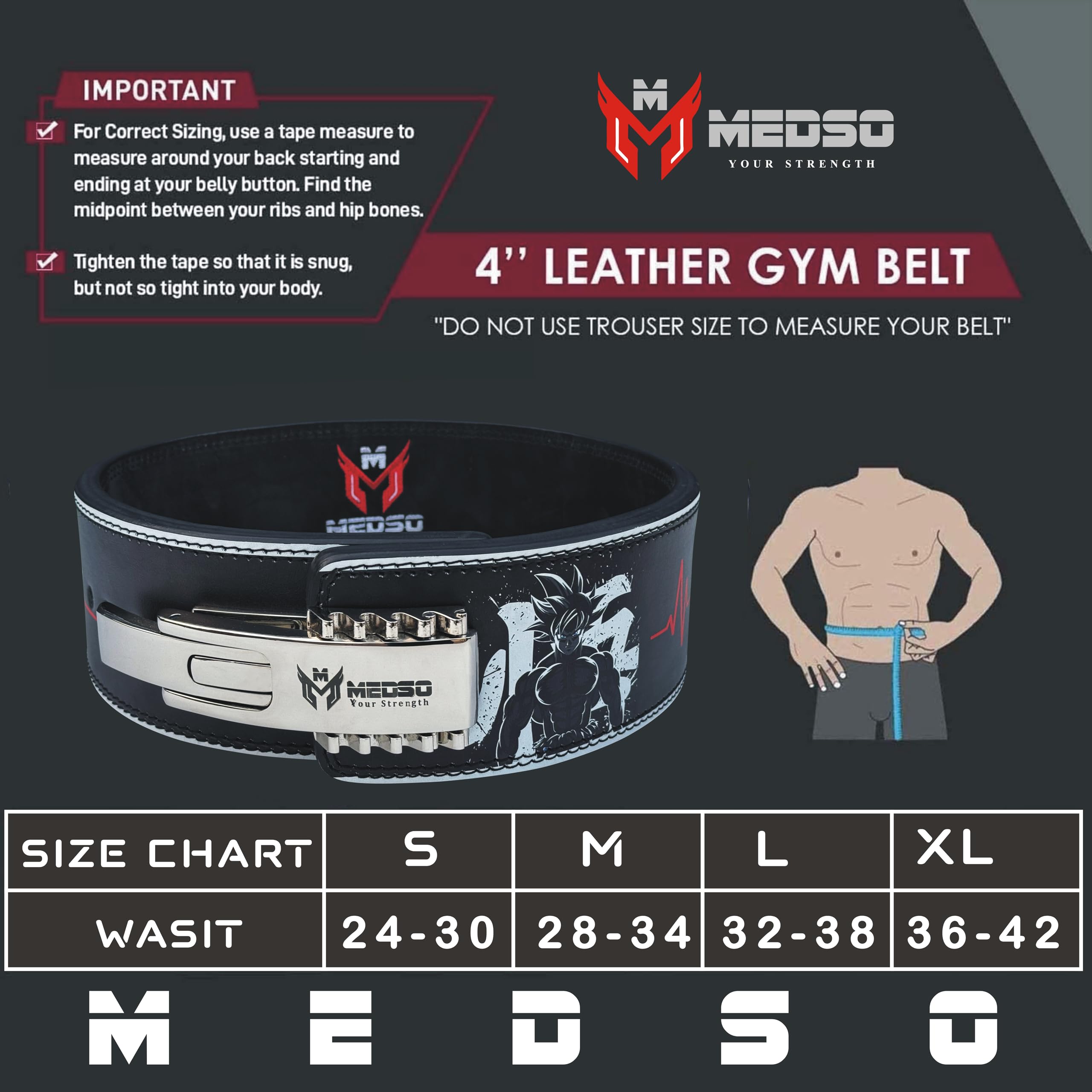 Gewichthebergürtel mit ultraschneller Verriegelungshebelschnalle, 10 mm für Powerlifting, Kniebeugen, Kreuzheben, Gewichtheben, Bodybuilding, Gewichtheben, Stützgürtel für Männer und Frauen