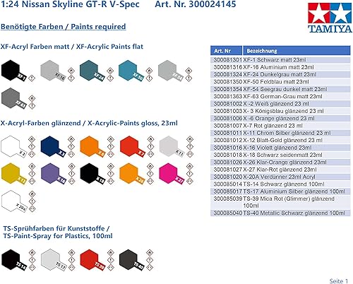 Miniatura 3 de Tamiya Nissan Skyline GT-R R33 V-Spec- Kit de modelos a escala 1/24 24145