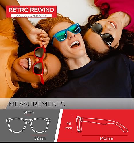Miniatura 6 de Retro Rewind - Gafas de sol polarizadas para hombre y mujer, protección UV, gafas de sol clásicas