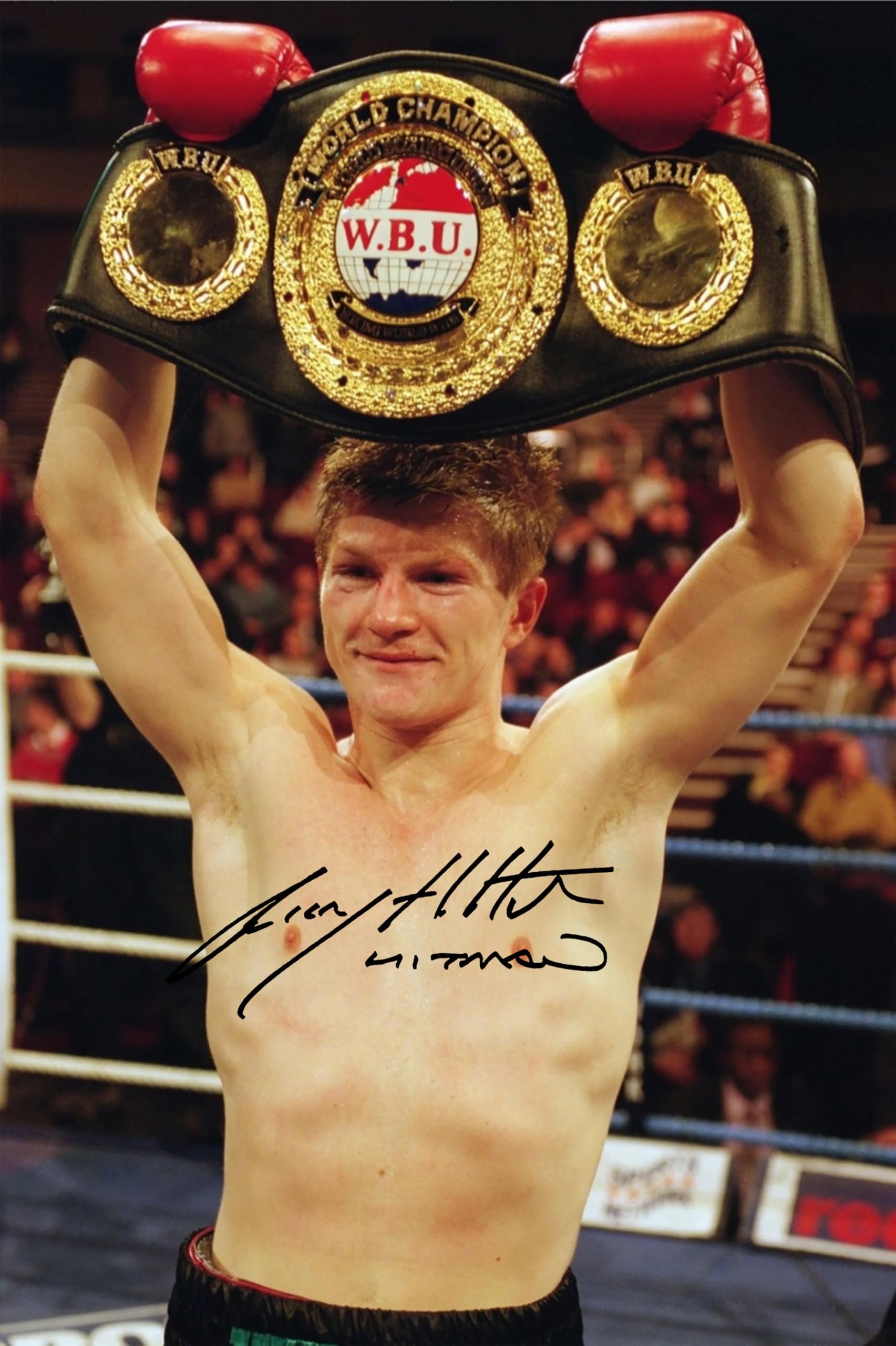 RJR PRINTS Ricky ' Hitman ' Hatton Boxing Signed 12x8 Inch Montage Autograph Photo Print WIth A Pre Printed Signature Which Would Make A Superb Gift For Any Fan.