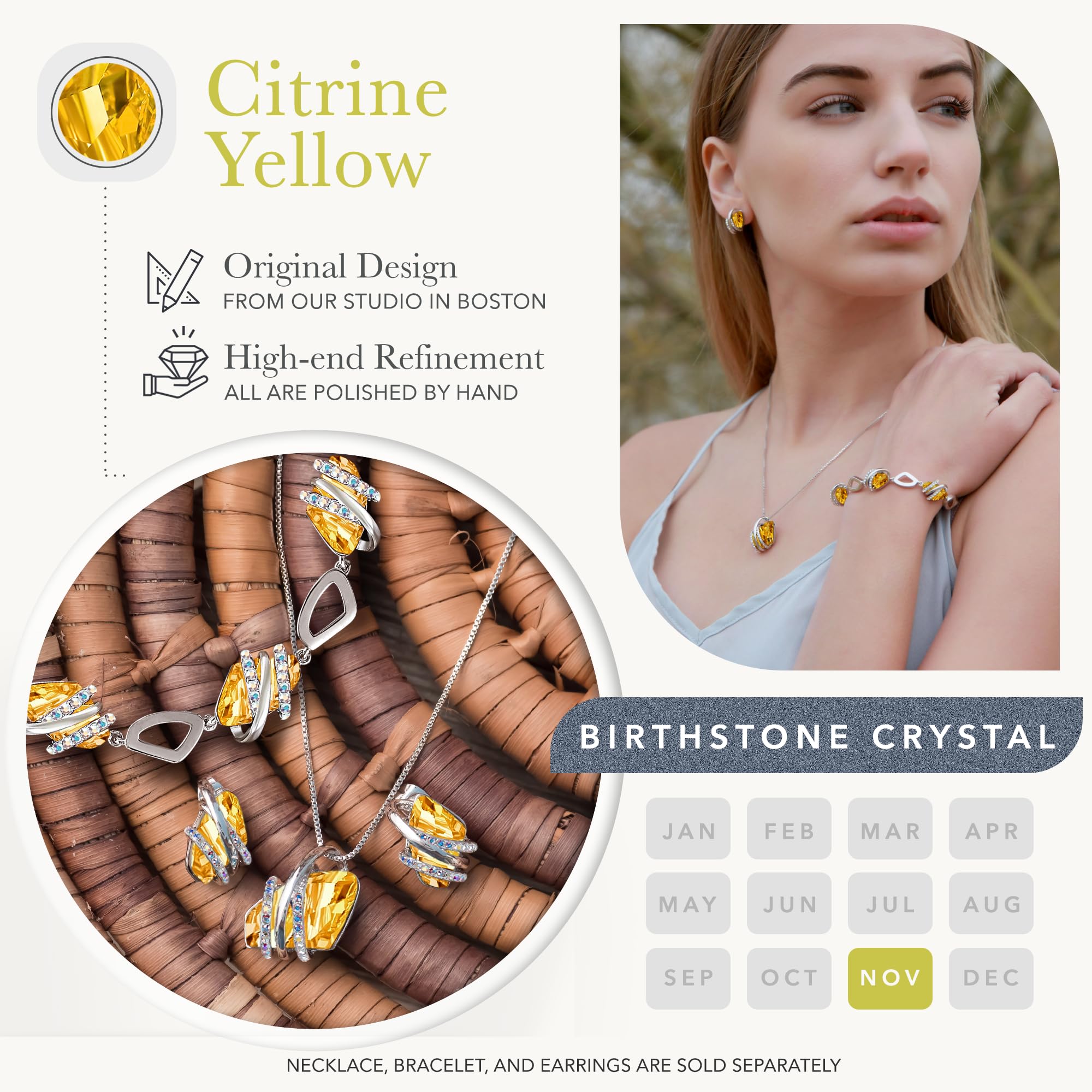 Leafael Pietra dei desideri Collana Donna Argento o oro rosa, Pietra di nascita collana con cristalli curativi, Senza allergie gioielli donna, Regalo Donna con scatola regalo inclusa