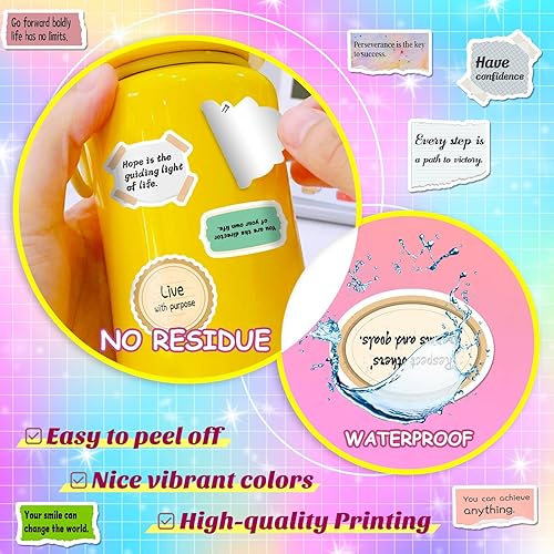 Miniatura 6 de 50 calcomanías inspiradoras, citas positivas de vinilo para botellas de agua, teléfonos, portátiles, diarios, bonito juego de calcomanías