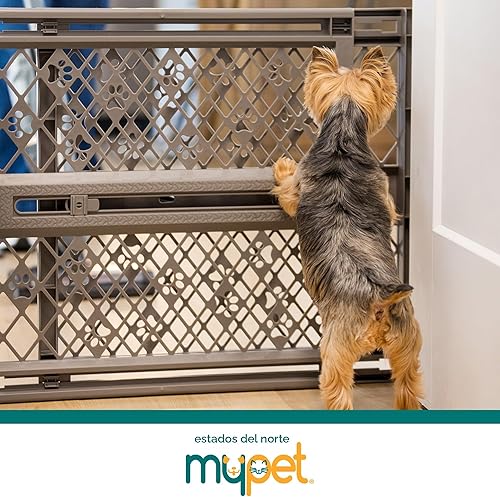Miniatura 7 de MYPET North States Paws - Puerta portátil para mascotas de 40 pulgadas se expande y se bloquea en su lugar sin herramientas Montaje a presión Se