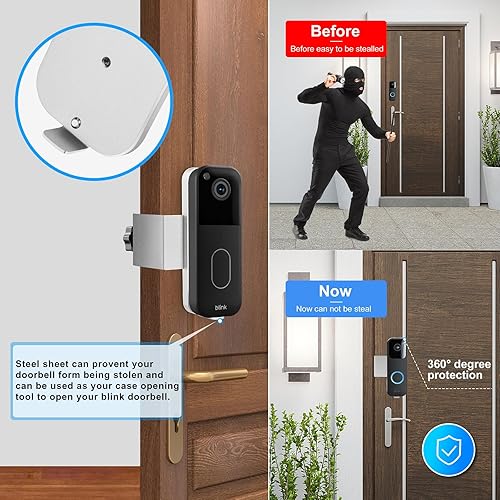 Miniatura 6 de Soporte de timbre Blink para timbre, soporte de montaje adhesivo para timbre de video Blink, soporte de puerta sin perforaciones, accesorios para el