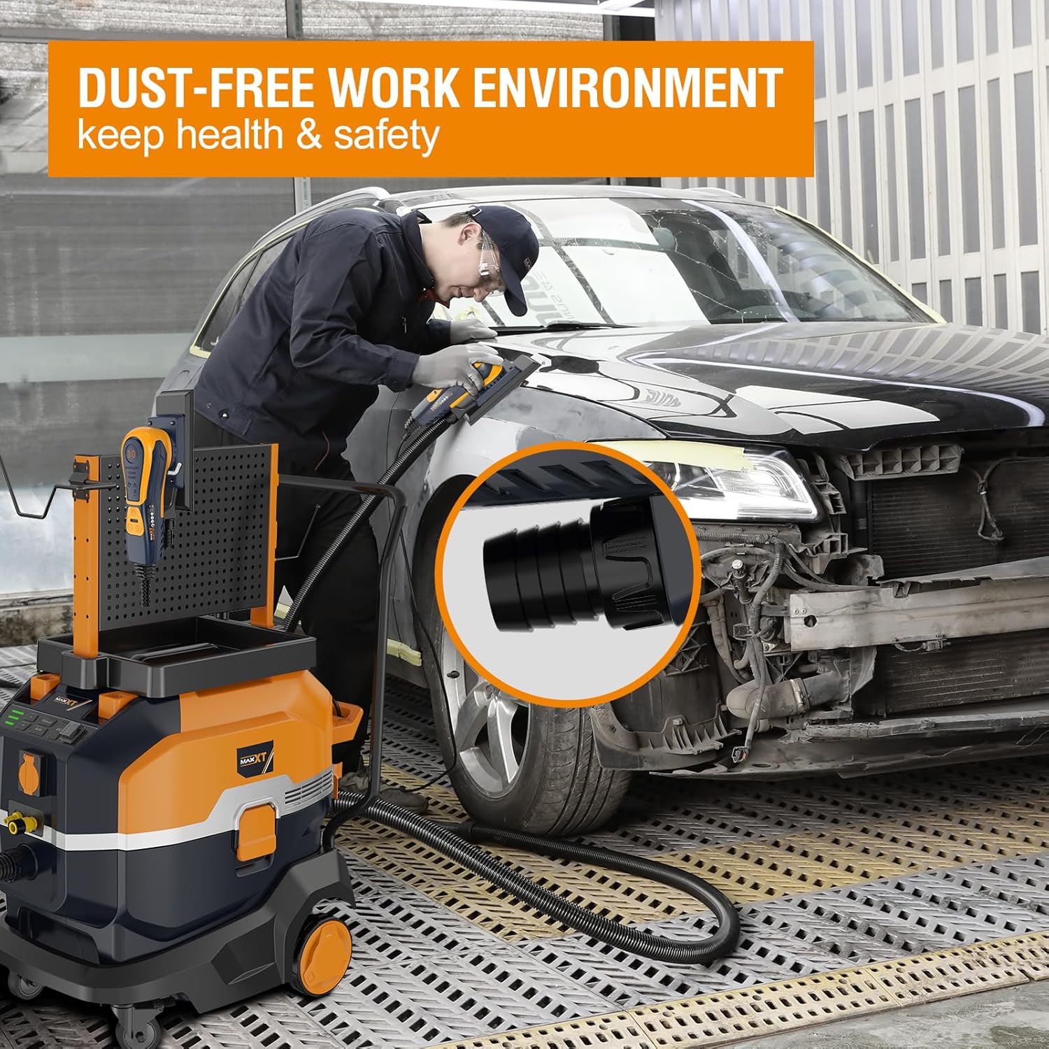 Sheet Sander, MAXXT 350W Brushless Sheet Orbital Finishing Sander with 4,000-10,000rpm,Low Vibration Electric Palm Sander for Efficient Woodworking, Tight Spaces Sanding, and Polishing