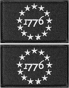 1776 Patriot Tactical Morale Patch Milltary Embroidered Applique ...