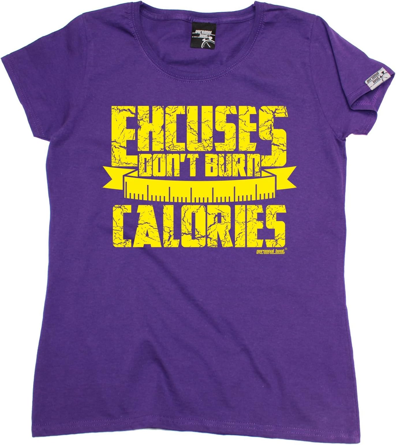Women's Running Training - Excuses Don't Burn Calories Jogging t-Shirt Fitness Tee Top Athletics Clothing Casual Accessories Funny Birthday Present FIT T S Purple