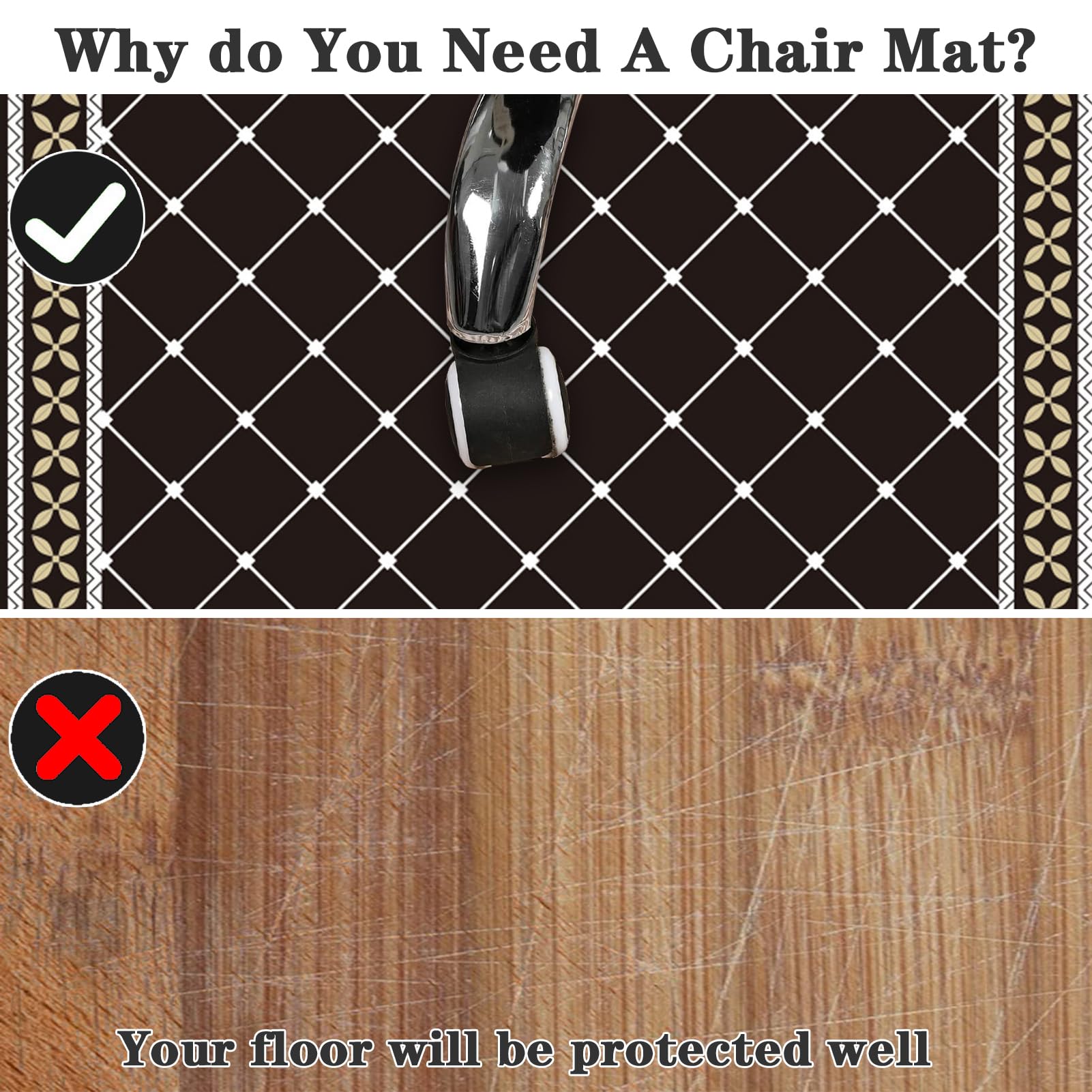 Gaming Stuhlmatte für Teppichboden, Multifunktionale Bürostuhlmatte für Hartholzböden, Home Office Chair Teppichschoner Bodenmatte 140 * 160cm Teppich