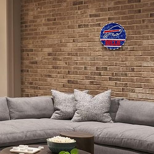 Vista 180 de Cartel de pared de Los Angeles Rams de 13 pulgadas con tapa de botella envejecida, edición limitada, de FOCO Rams, representa a la NFL y muestra tu