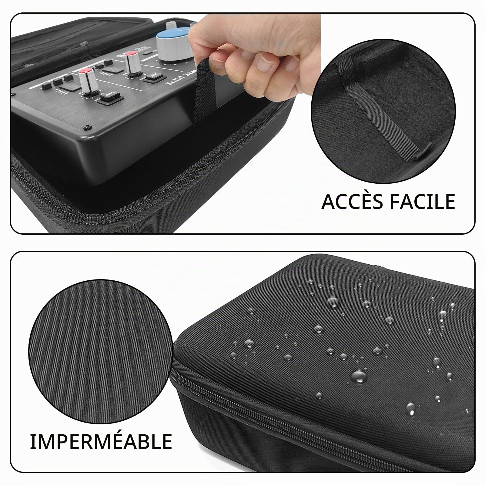 Musiin Étui Rigide Compatible avec Les interfaces SSL 2 ou 2+ et SSL2 MKII et 2+ MKII Housse d'interface Audio, étui de Transport de Protection (Noir)