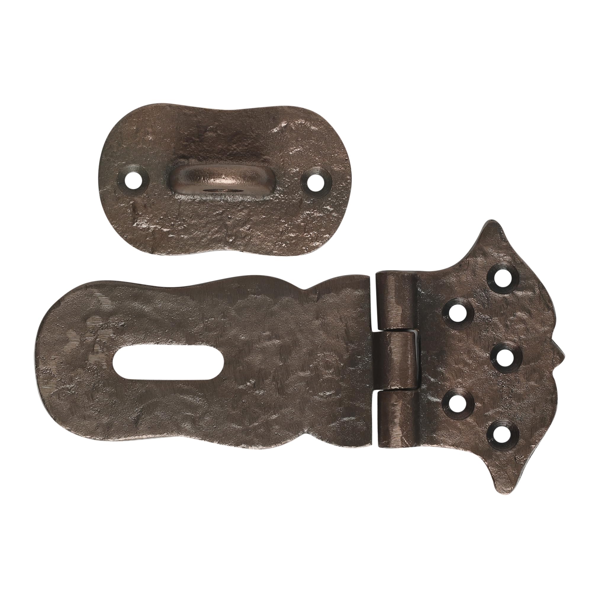 SKANDH 6" Iron Hasp and Staple - Antique Copper Powder Coated
