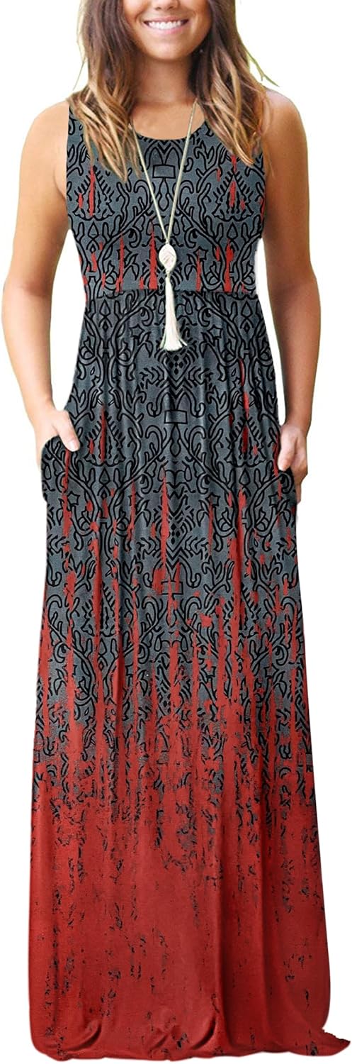 AUSELILY Women's Classic Sleeveless Loose Plain Casual Long Maxi Dresses for Women 2026