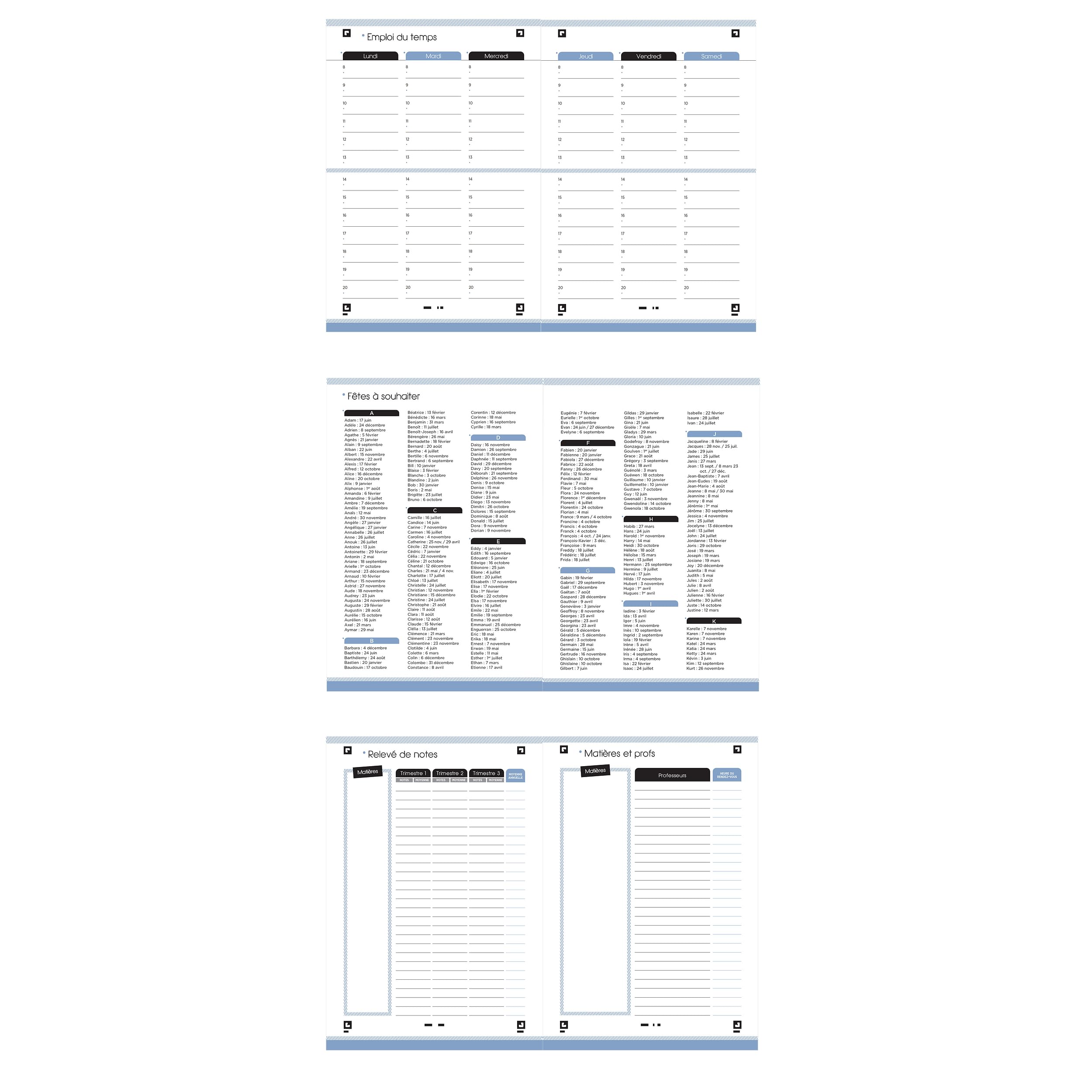 Agenda Scolaire 2025-2026 Oxford Magic 12x18cm 1 Jour Par Page 352 Pages Noir