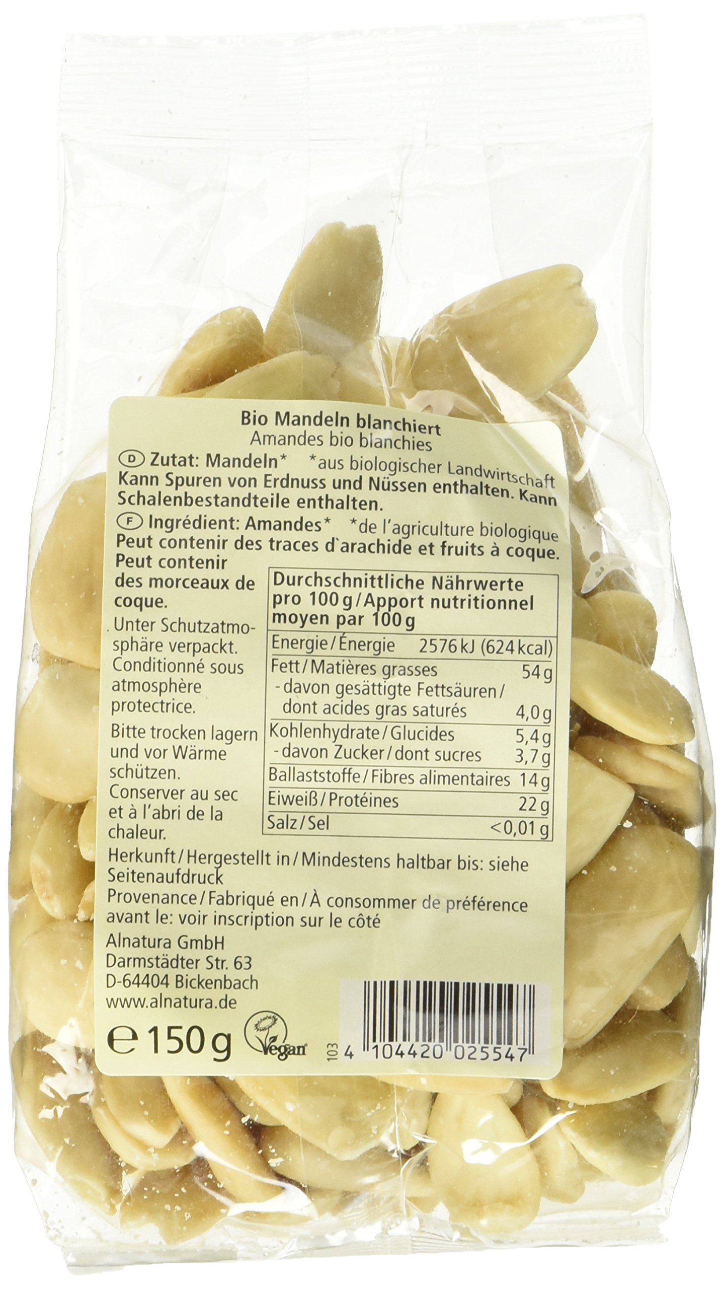 Alnatura Bio Mandeln blanchiert, 6er Pack (6 x 150 g)