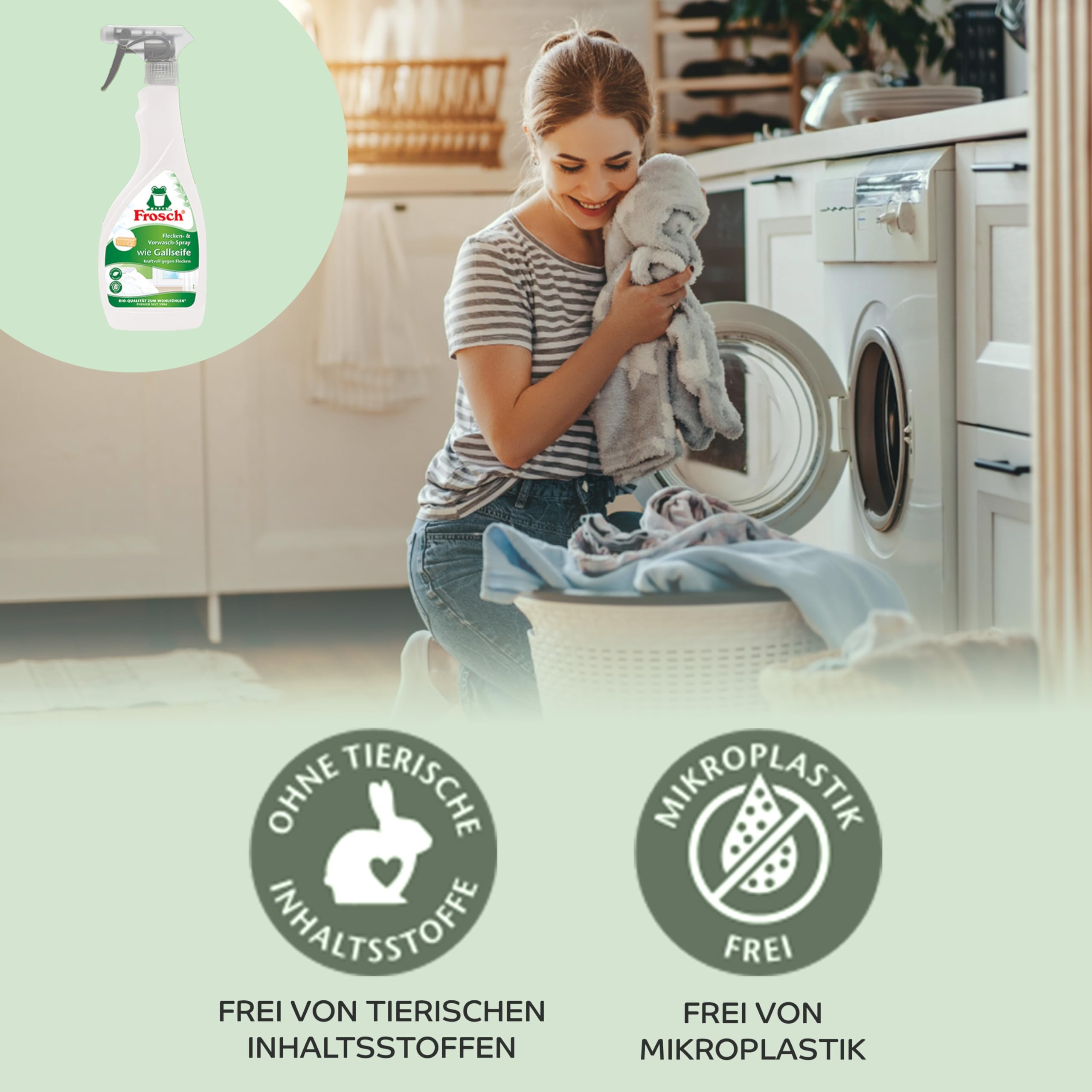 Frosch Wie Gallseife Fleckenspray 500 ml, 8er Pack (8 x 500 ml) - Effektiv gegen Flecken, biologisch abbaubar und Celexqua Reinigungsratgeber (e-Book)
